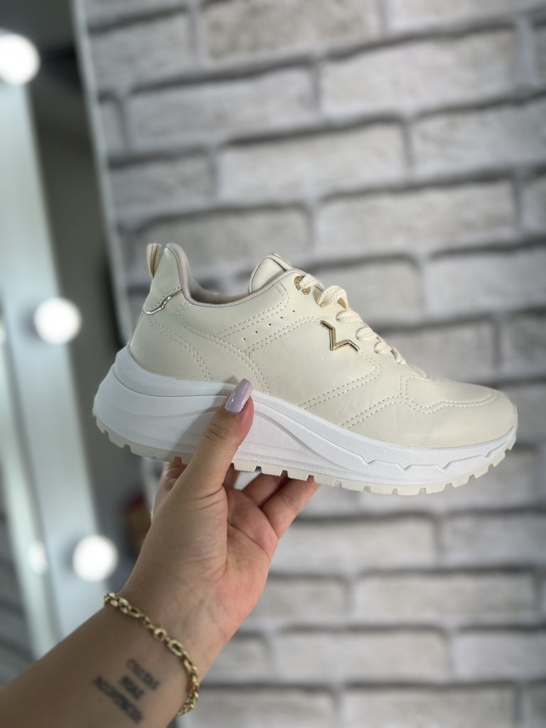 tênis casual jogging marfim via marte 136 002 15 tênis casual jogging marfim via marte 136 002 15