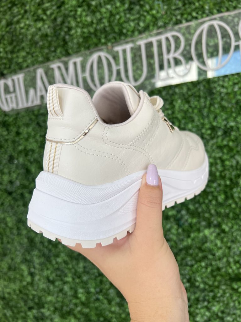 tênis casual jogging marfim via marte 136 002 15 tênis casual jogging marfim via marte 136 002 15