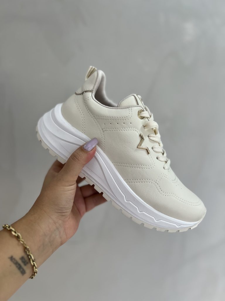 tênis casual jogging marfim via marte 136 002 15 tênis casual jogging marfim via marte 136 002 15