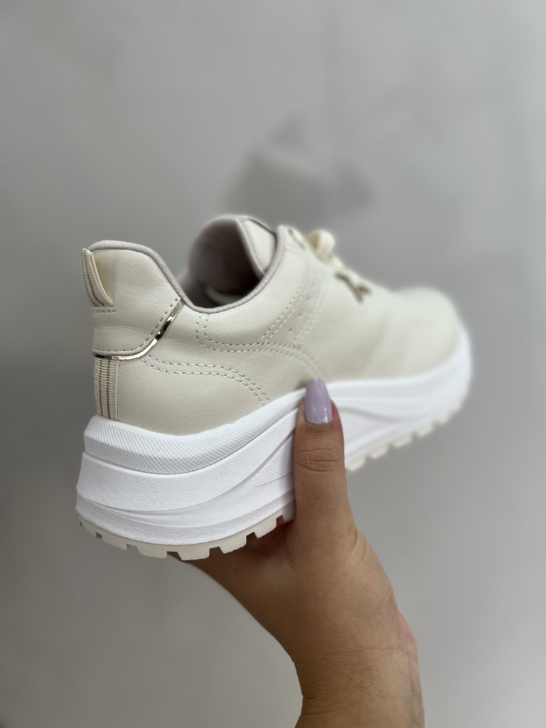 tênis casual jogging marfim via marte 136 002 15 tênis casual jogging marfim via marte 136 002 15