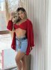 conjunto chemise top betina vermelho