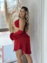 conjunto chemise top betina vermelho