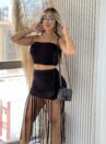 conjunto tricot 3 peças isis preto