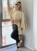 blusa capa com top bege