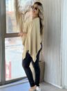 blusa capa com top bege