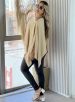 blusa capa com top bege