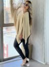 blusa capa com top bege