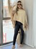 blusa capa com top bege