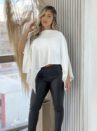 blusa capa com top branco
