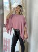 blusa capa com top rosé