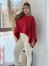 blusa capa com top vermelho