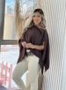 blusa capa com top marrom