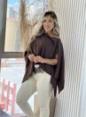 blusa capa com top marrom