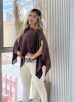 blusa capa com top marrom
