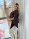 blusa capa com top marrom