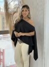 blusa capa com top preto