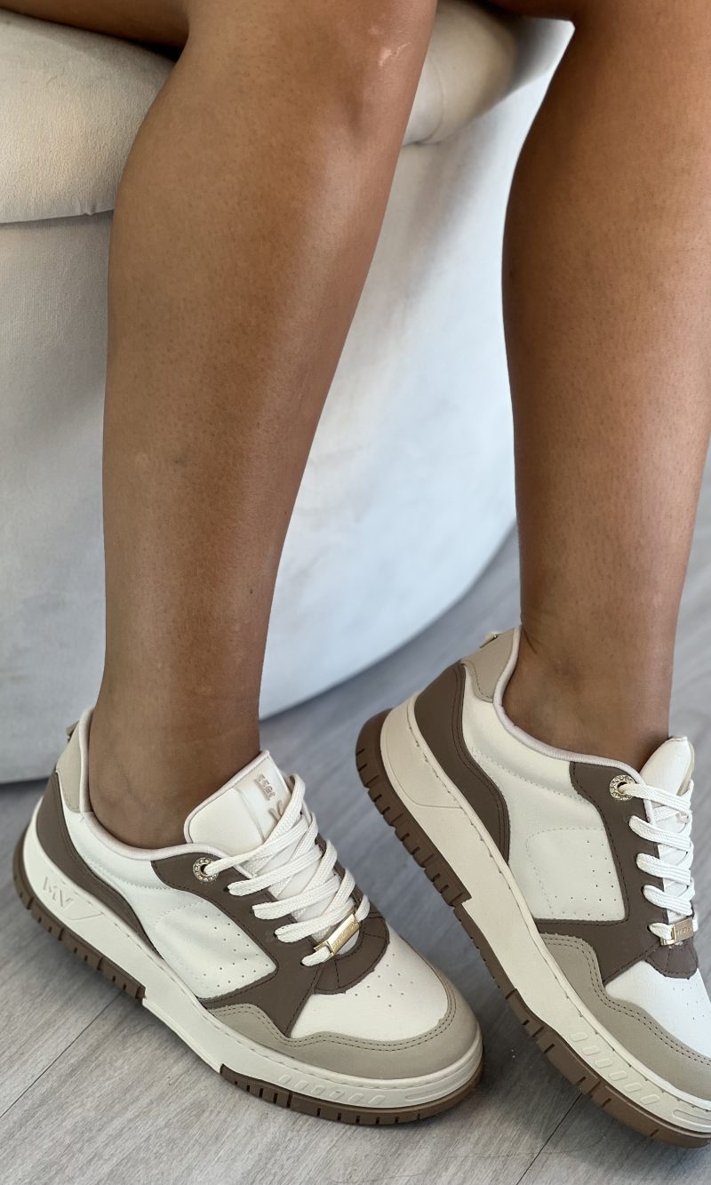 tênis casual bege/marrom claro/off white via marte 219 002 04 tênis casual bege/marrom claro/off white via marte 219 002 04