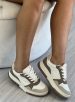 tênis casual bege/marrom claro/off white via marte 219 002 04