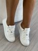 tênis branco com detalhes strass via marte 220 003 03