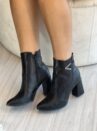 bota cano curto brilho preto mississipi mc873