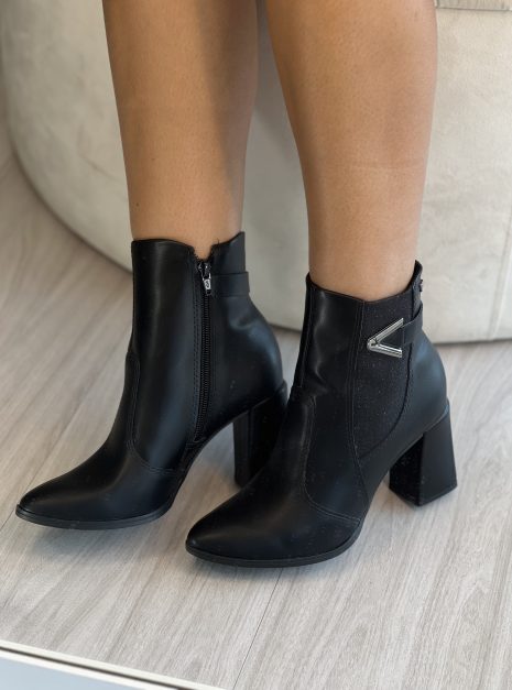 bota cano curto brilho preto mississipi mc873