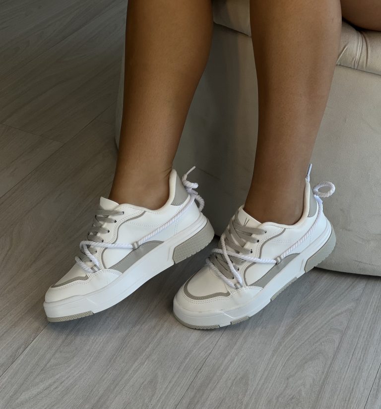 tênis casual cadarço branco/cinza vizzano 1455.103 tênis casual cadarço branco/cinza vizzano 1455.103