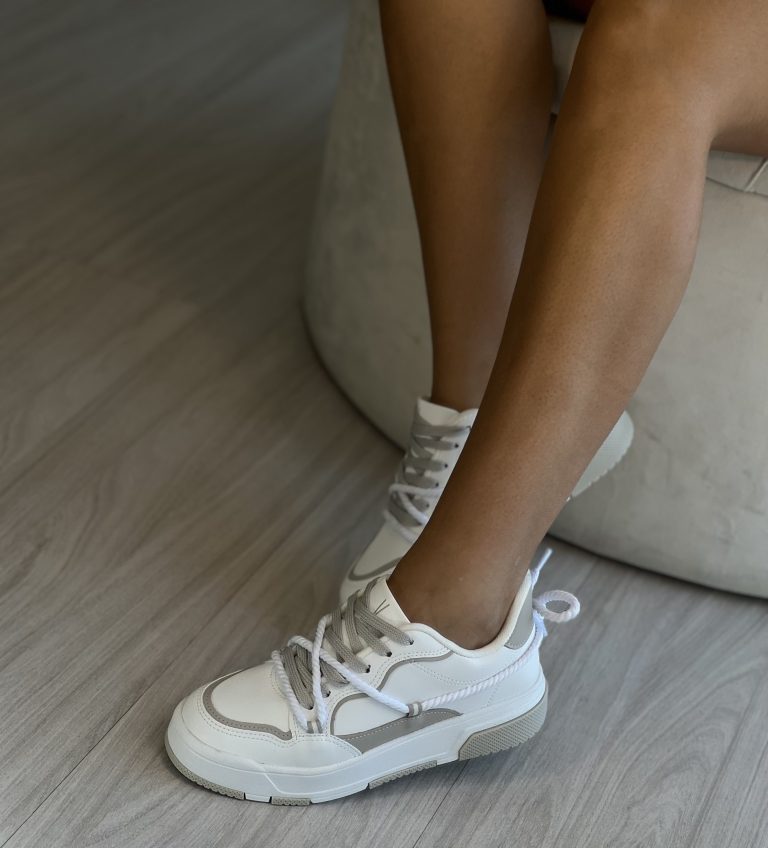 tênis casual cadarço branco/cinza vizzano 1455.103 tênis casual cadarço branco/cinza vizzano 1455.103