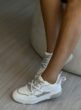 tênis casual cadarço branco/cinza vizzano 1455.103
