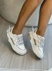 tênis casual cadarço branco/cinza vizzano 1455.103