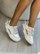 tênis casual cadarço branco/cinza vizzano 1455.103
