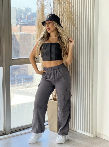 calça martina cinza