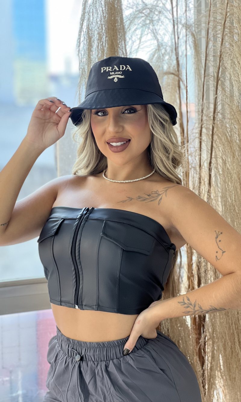 cropped courino kessia preto