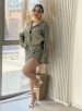 vestido camisa manga longa verde