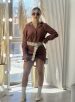 vestido camisa manga longa marrom