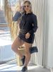 vestido camisa manga longa preto
