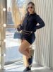 vestido camisa manga longa preto