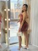 vestido courino debby marrom