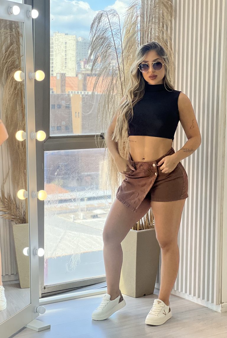 saia short jeans bélgica marrom saia short jeans bélgica marrom