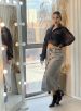 cropped manga longa paris preto