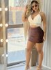 saia com short betina marrom
