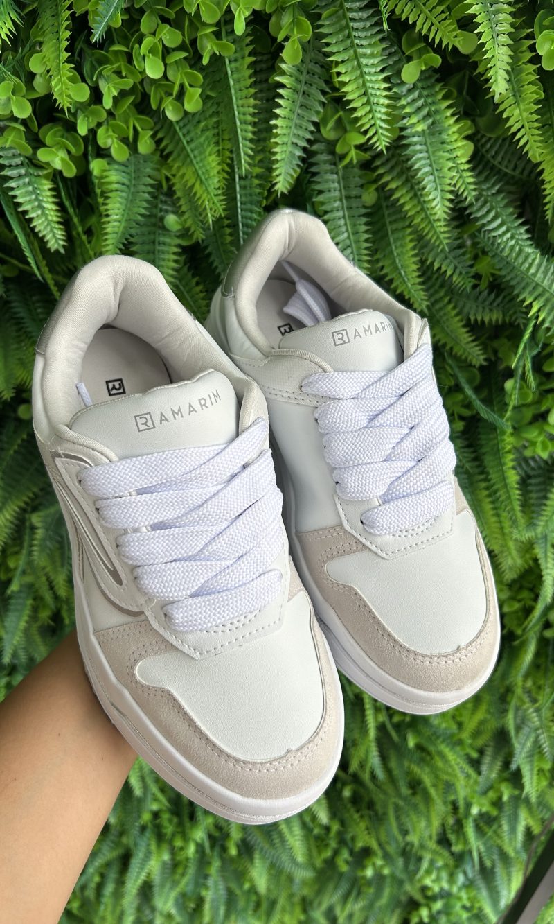 tênis casual branco/prata ramarim 25 94103 tênis casual branco/prata ramarim 25 94103