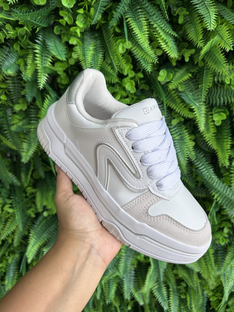 tênis casual branco/prata ramarim 25 94103