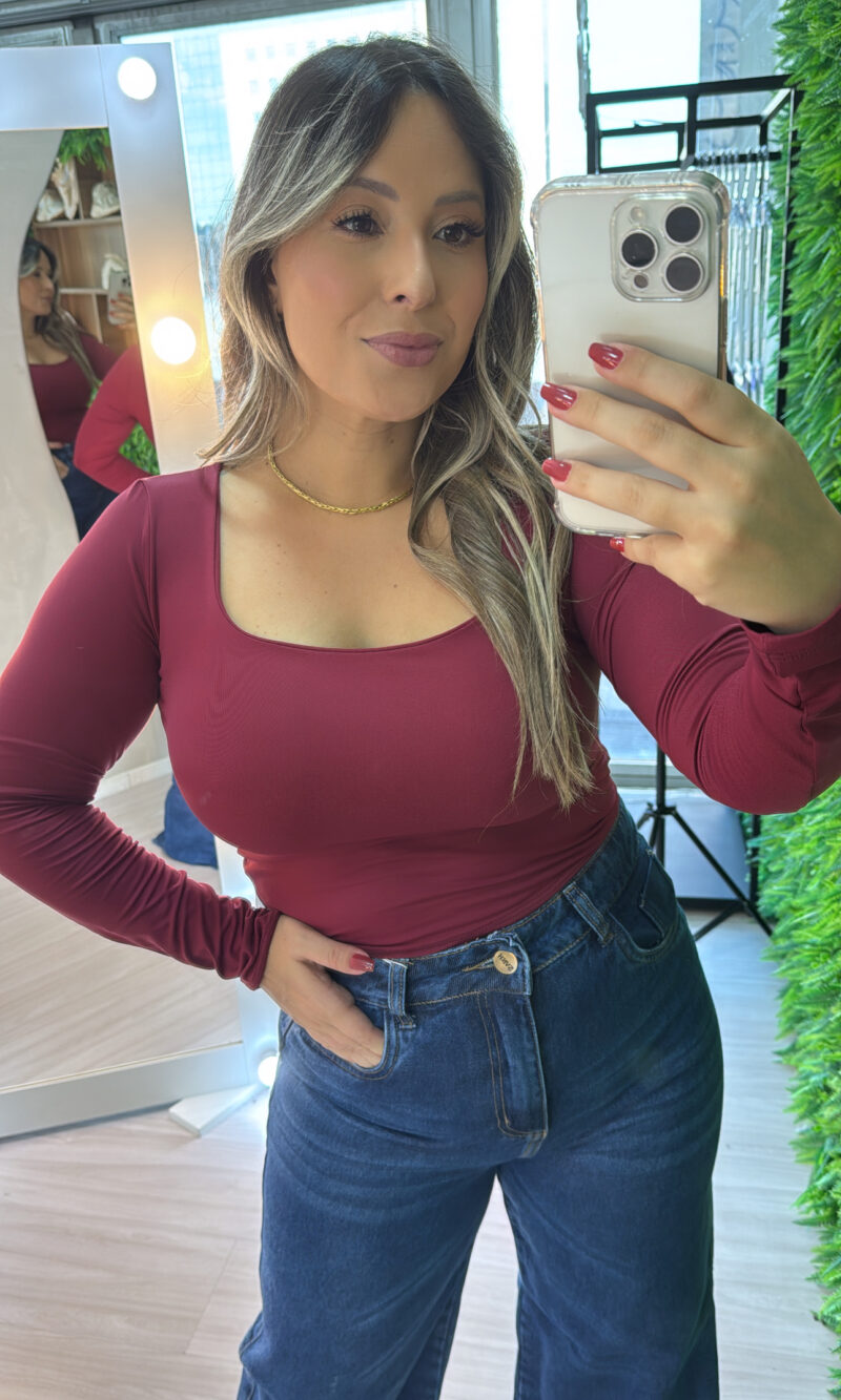 blusa manga longa ingrid vinho