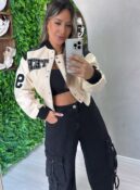 calça jeans cargo wide leg pequim black