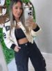 calça jeans cargo wide leg pequim black