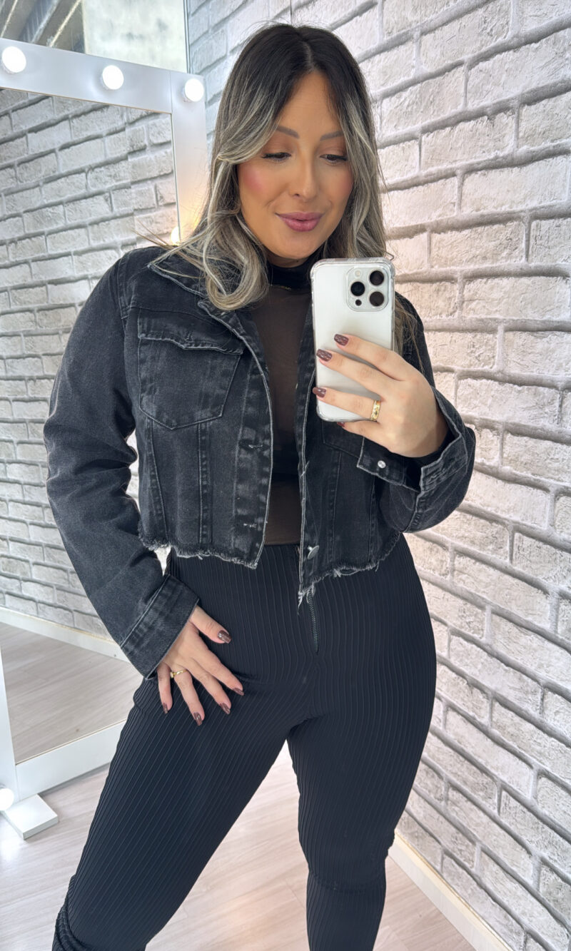 jaqueta jeans joice new black jaqueta jeans joice new black