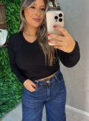 blusa manga longa flávia preto