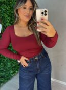 blusa manga longa ingrid vinho