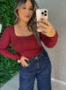 blusa manga longa ingrid vinho
