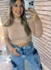 calça jean cargo wide leg pequim